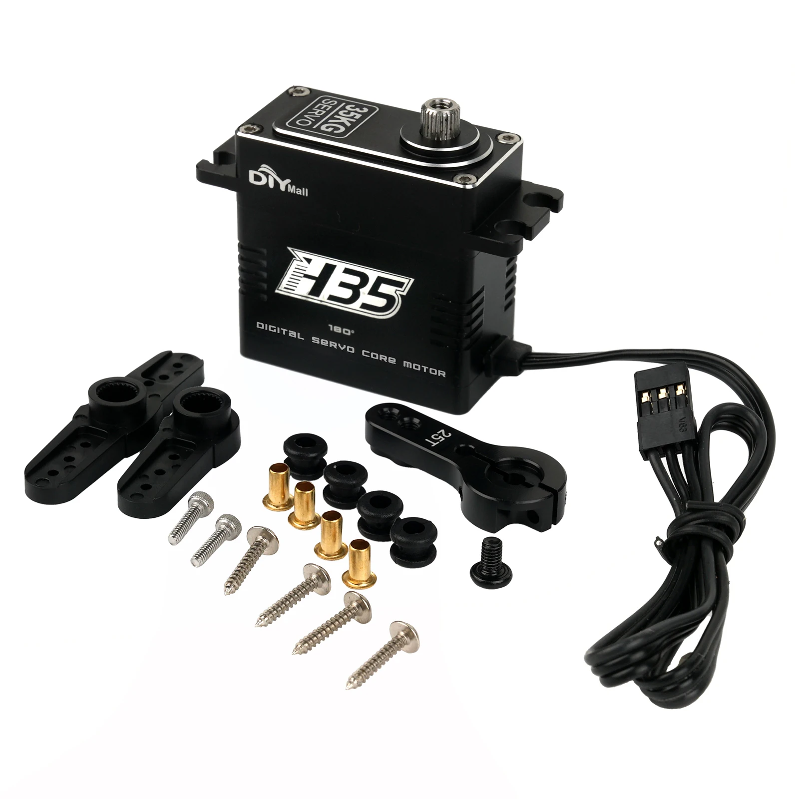 35KG Digital Servo 8.4V Motor de engrenagem de metal à prova d'água de alto torque 0,08s/60 °   para 1/8 1/10 RC Car Drone Robot Industrial DIY