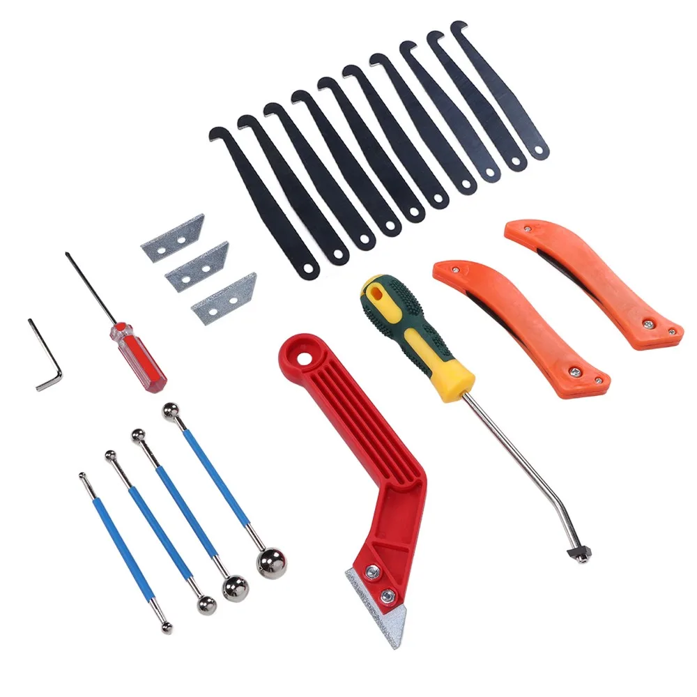 22pcs Anti Slip Handle Grout Removal Tool Removable Blades Tile Joint Cleaning Brush Caulking Removal Tool Tile Grout Cleaner