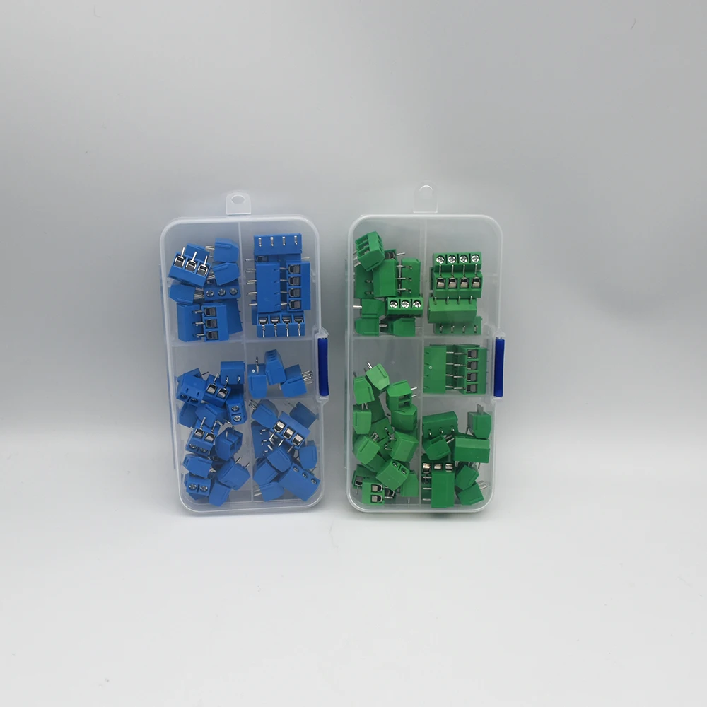 50 Pcs/BOX Pitch 5.0mm Straight Pin 2P 3P Screw PCB Terminal Block Connector 10A 300V 24-18AWG