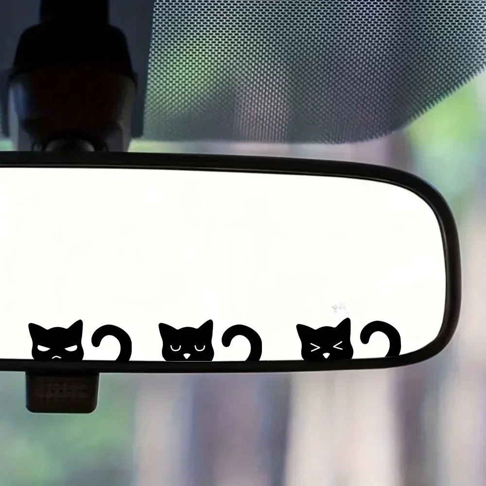 5 шт./компл. черный кот, мотоцикл, автомобильная наклейка, уникальный солнцезащитный козырек, стильный аксессуар для украшения автомобиля для любителей домашних животных