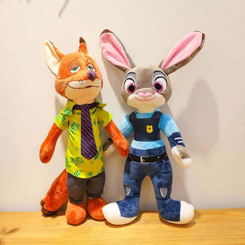 30Cm40Cm Kawaii Disney Zootopia Nick Wilde Judy Hopps peluche poupée jouet Anime nouveau canapé chambre décoration cadeau d'anniversaire pour enfants