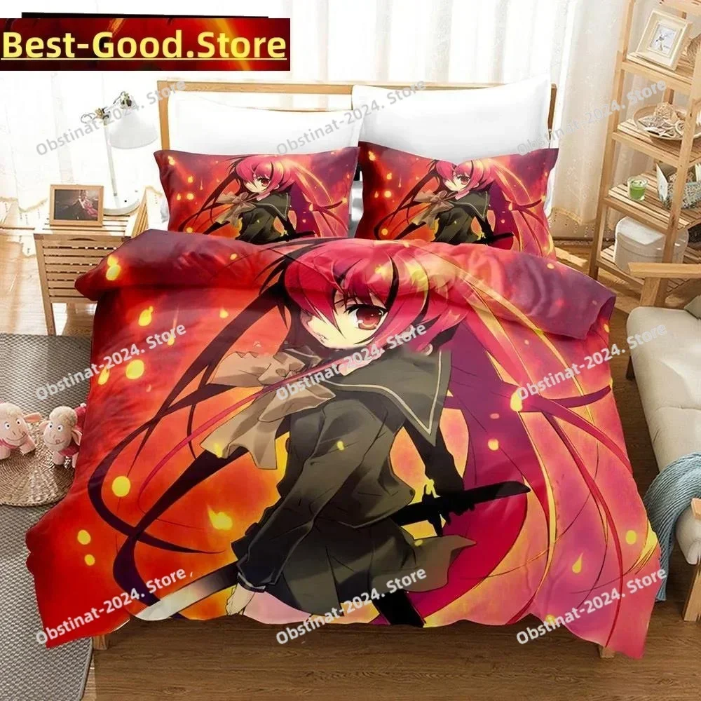2025 Kawaii Girl Cartoon Shakugan No Shana Bedding Set Printed single Comforter Duvet Cover Pillow Case 3 Pieces Kids Adult Size