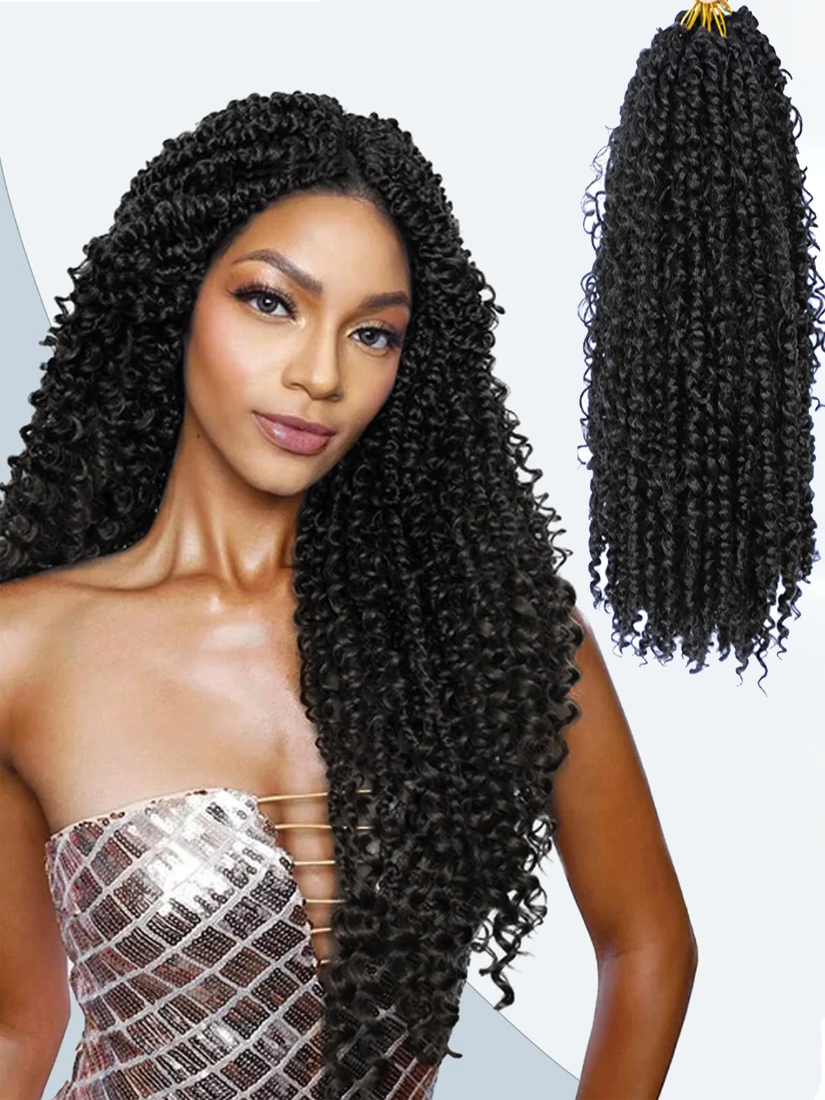 

Наращивание волос Goddess Passion Twist Вязание крючком | Длина 14 дюймов, 18 дюймов, 22 дюйма | 10 нитей/упак. | Синтетические плетеные волосы