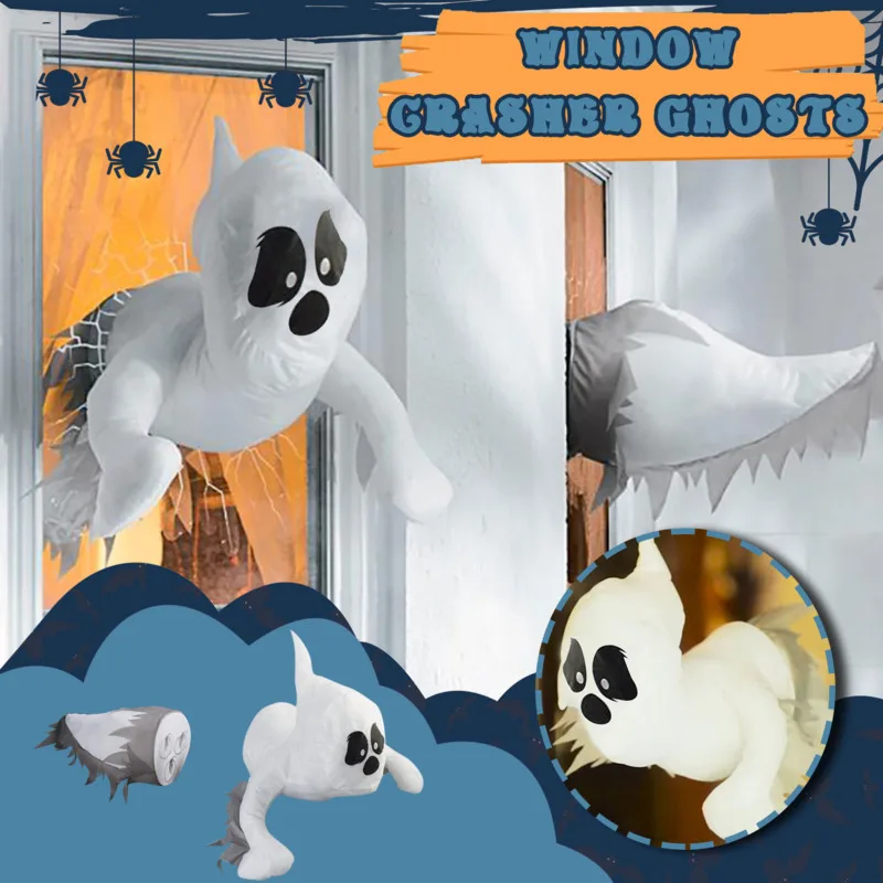 Halloween Ghosts Crashing Window Horror Ghosts Decor Prop Adorable Window Crasher Scary Party Cosplay Props for Outdoor Indoor