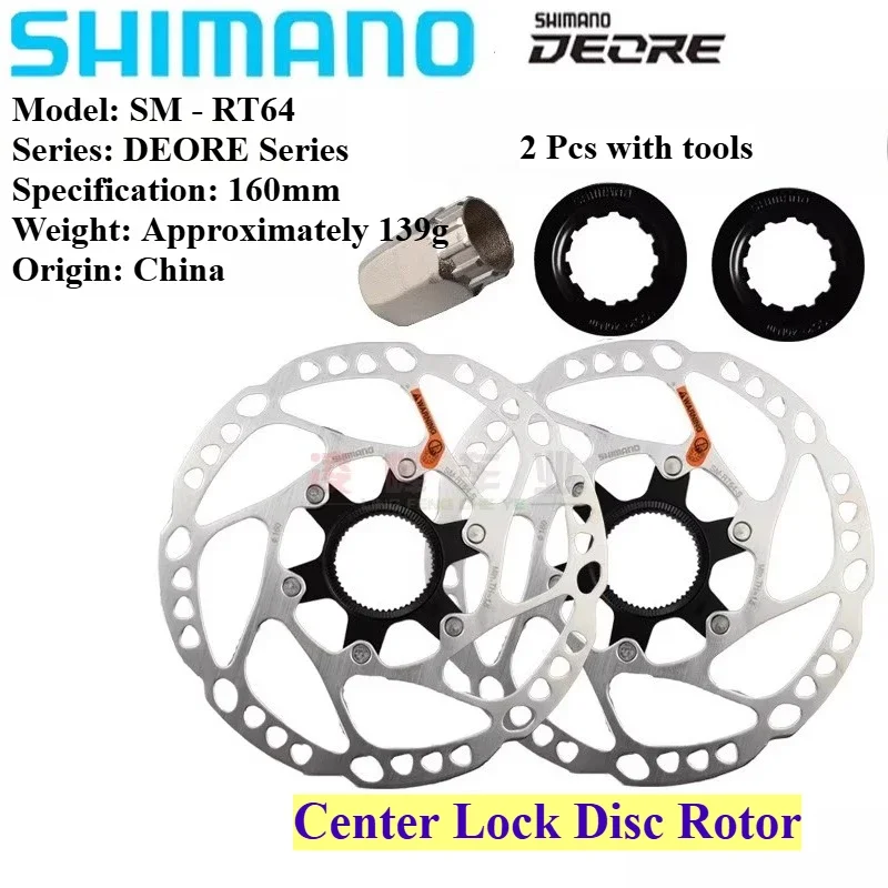 Shimano SLX Deore SM-RT76 RT66 RT64 RT54 Disc Brake Rotor 160mm 203mm 6 Bolts Discs Center Lock MTB Bicycle Rotors Mountain Bike