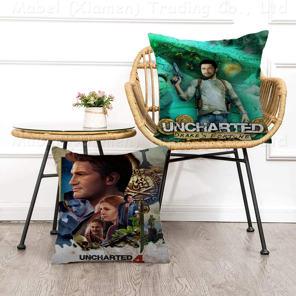 Uncharted Video Game Pillowcase Toon Gift Cushion Cover Bedroom Home Sofa Chair Seat Decor Pillow Case