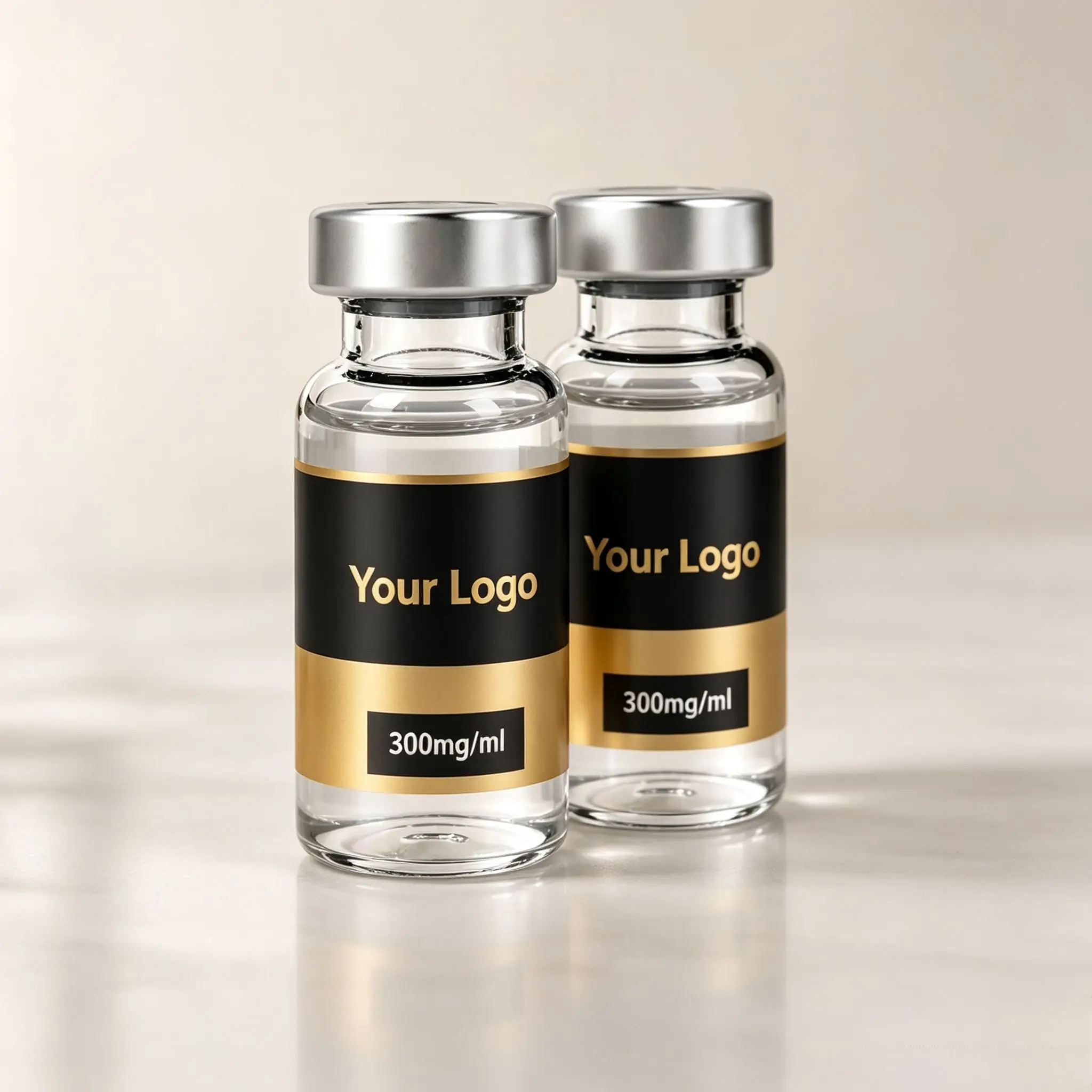 Custom Printed Waterproof Vinyl Self Adhesive Stickers Premium Peptide Label Boxes Fit 3ml 10ml Beauty Injection Agent Vials