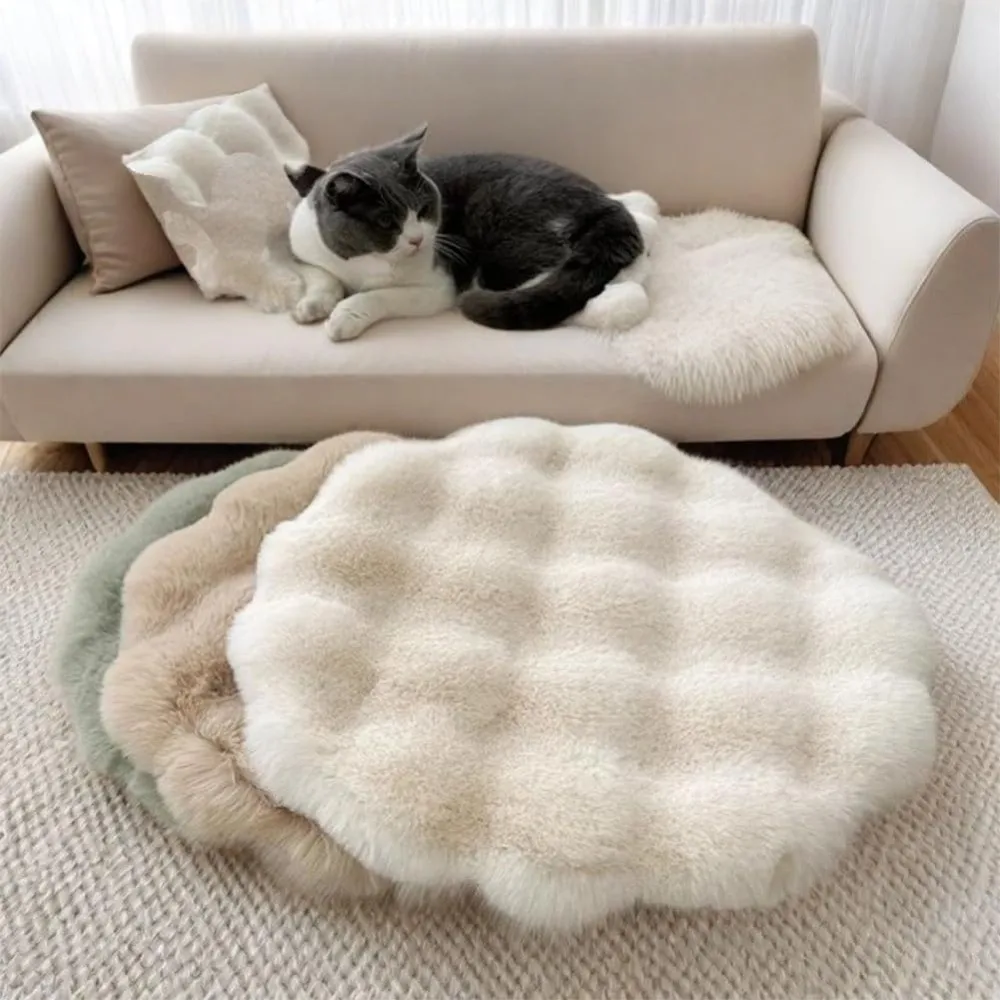 New Round Cat Mat Non-Slip Bottom Washable Round Pet Mat Insulation Feature Pet Cushion Pad
