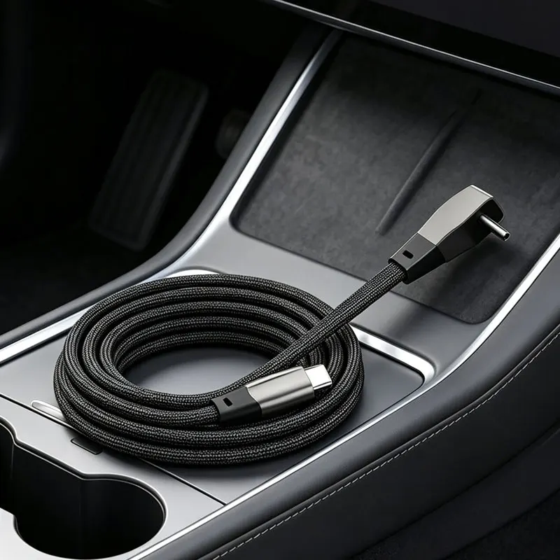 

1m Cable for Tesla Model 3 Highland Model Y Juniper Charging Cable 60w Fast Charging Elbow Charger Phone Data Charging Pd Charge