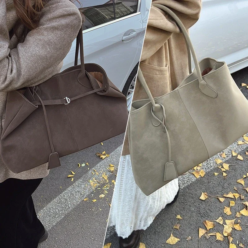 Vintage Casual Tote Bag New Large-capacity Handbag Europe America Popular Hot Selling Underarm Bag High-quality Pu Commuter Bags