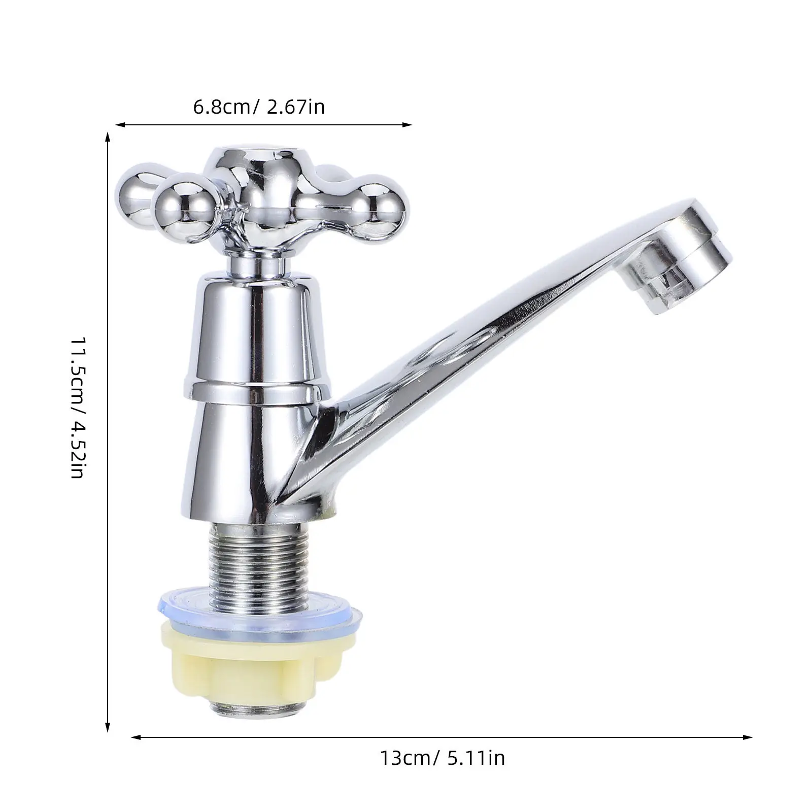 Single Hole Basin Faucet Alloy Copper Quick Cold Water Only Bathroom Sink Faucet Ideal Home Public Restrooms