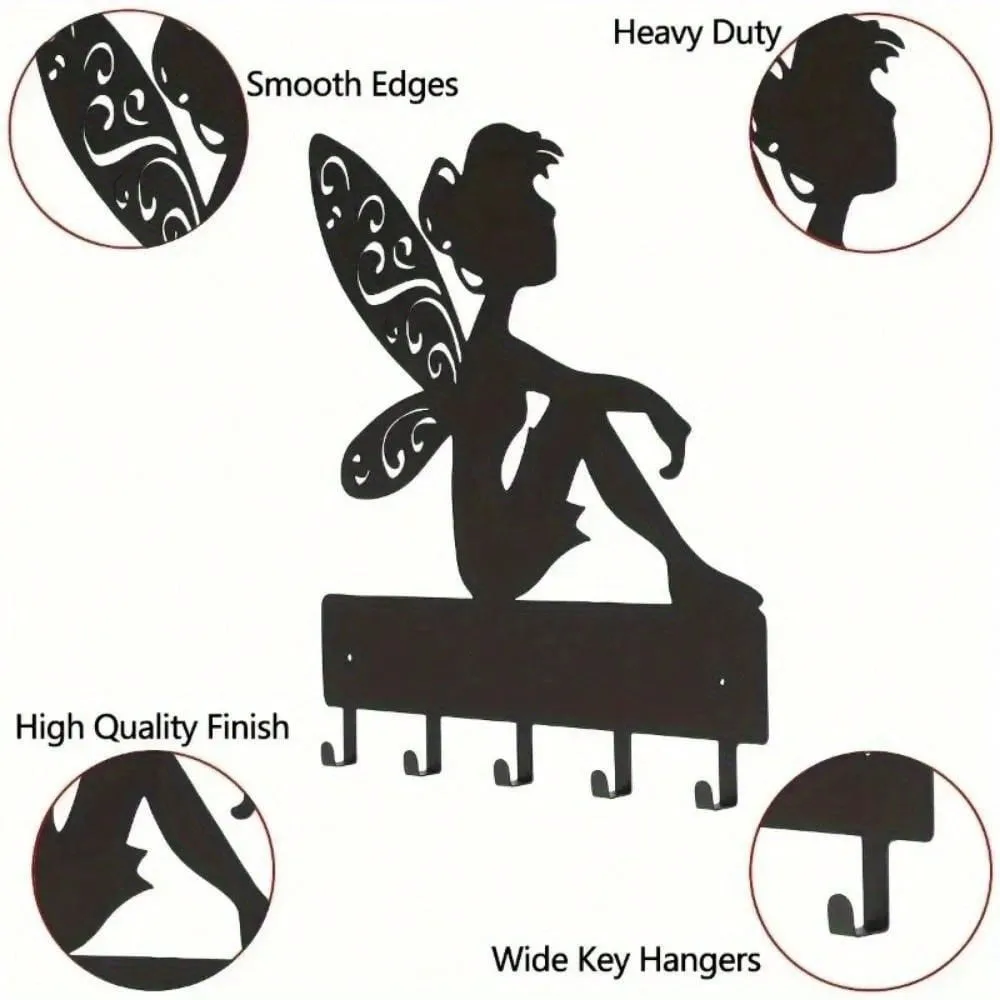 ที่แขวนกุญแจติดผนังรูปทรงเอลฟ์ ทำจากเหล็ก ใช้ได้หลากหลาย สำหรับแขวนเสื้อโค้ท กระเป๋า ของตกแต่งผนังที่สวยงามและใช้งานได้จริง