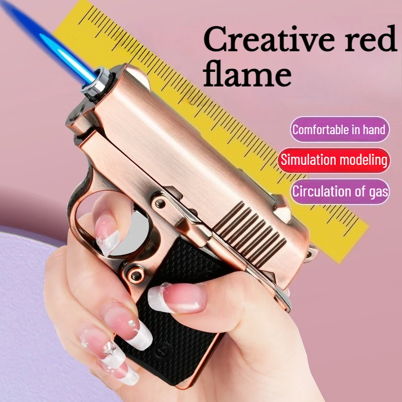 Portable Metal Windproof Pendant Lighter Outdoor Spray Blue Flame Torch Inflatable Lighter Cigarette Accessories Men's Gift 2026