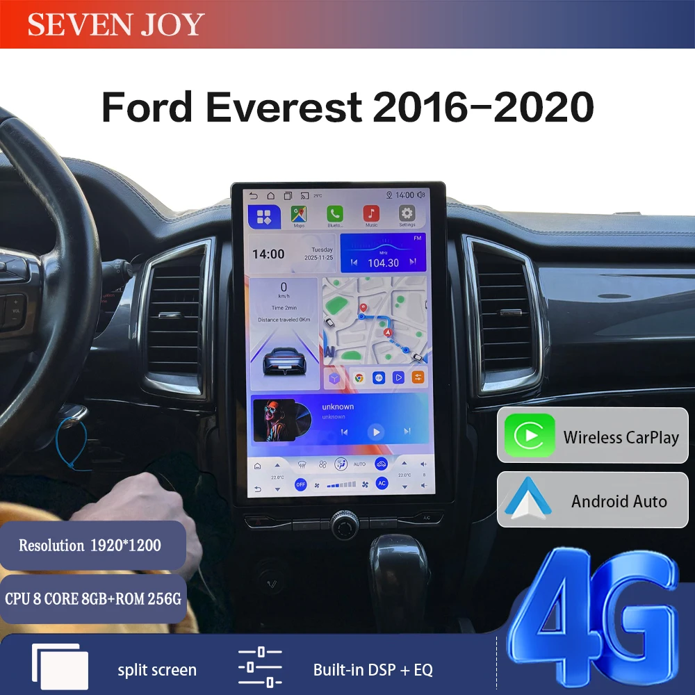 

14.5 Inch Android 15 128G For Ford Everest 2016-2020 Tesla Style Car GPS Navigation Multimedia Player Radio Tape Headunit HD