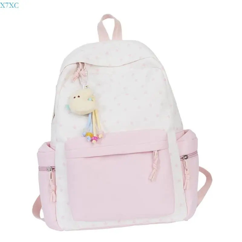X7XC Student School Backpack Fashion Travel Backpack Star Print Rucksack Large Capacity Casual Daypacks Lovely Laptop Bag