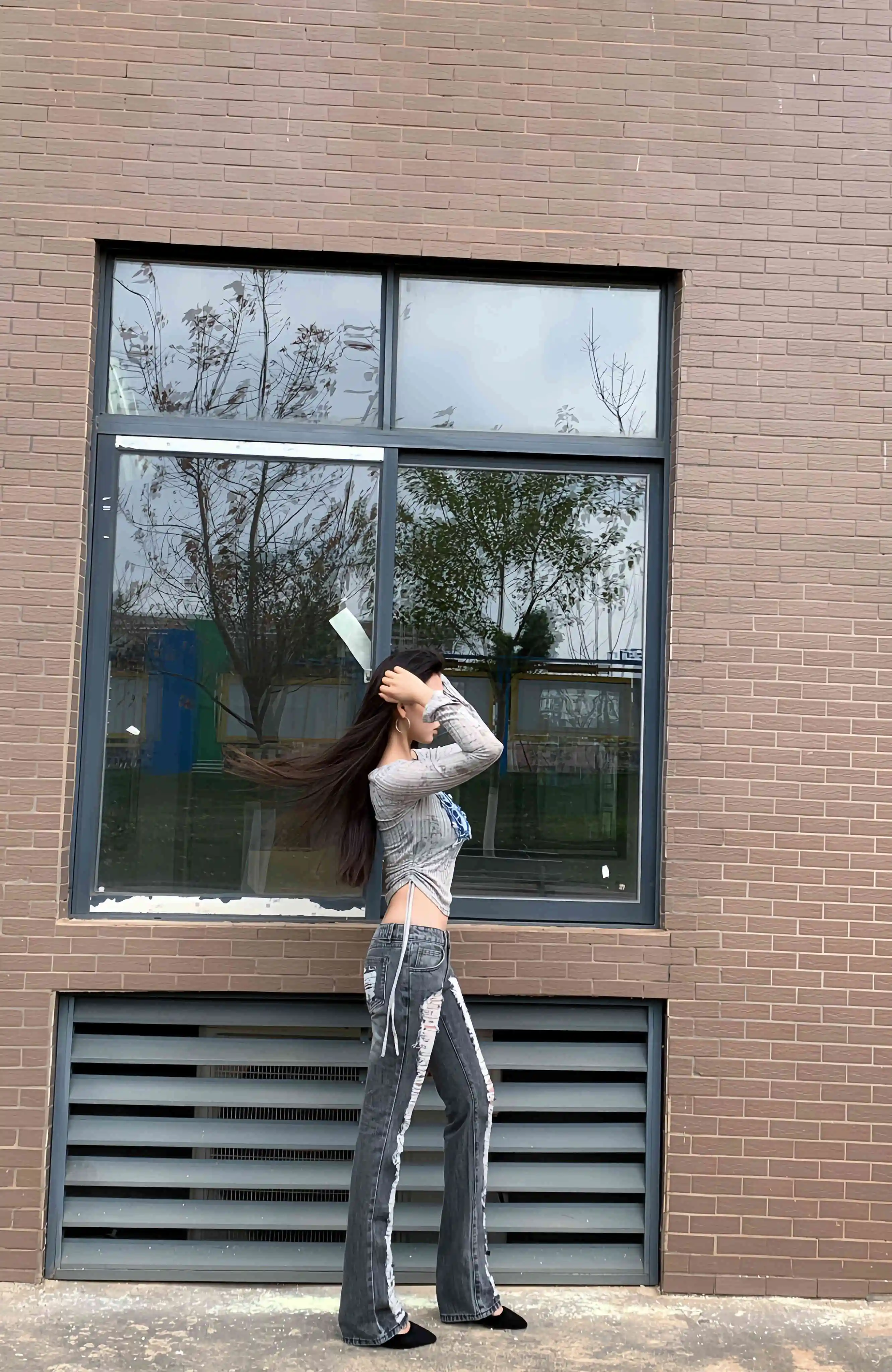 Jean déchiré Vintage Y2K pour femmes, Streetwear rétro américain, pantalon en Denim taille basse, Harajuku gothique Punk, Slim