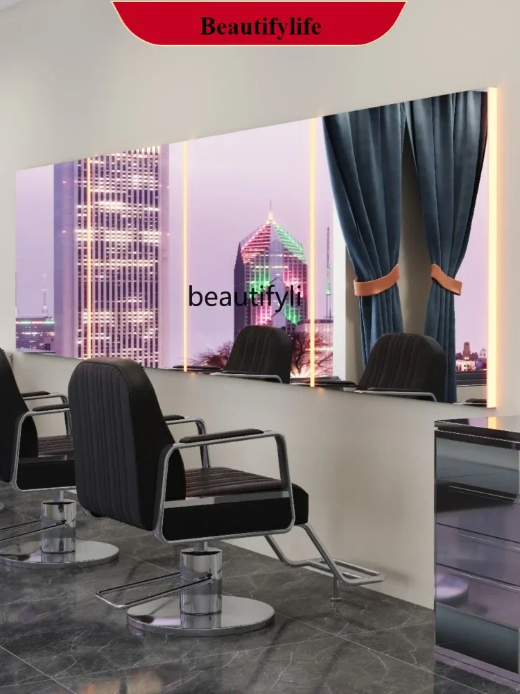 

G185 LHair Salon Dressing Table Barber Shop Chase Mirror Hair Corridor Mirror Horizontal Wall-Mounted Hair Cutting Mirror