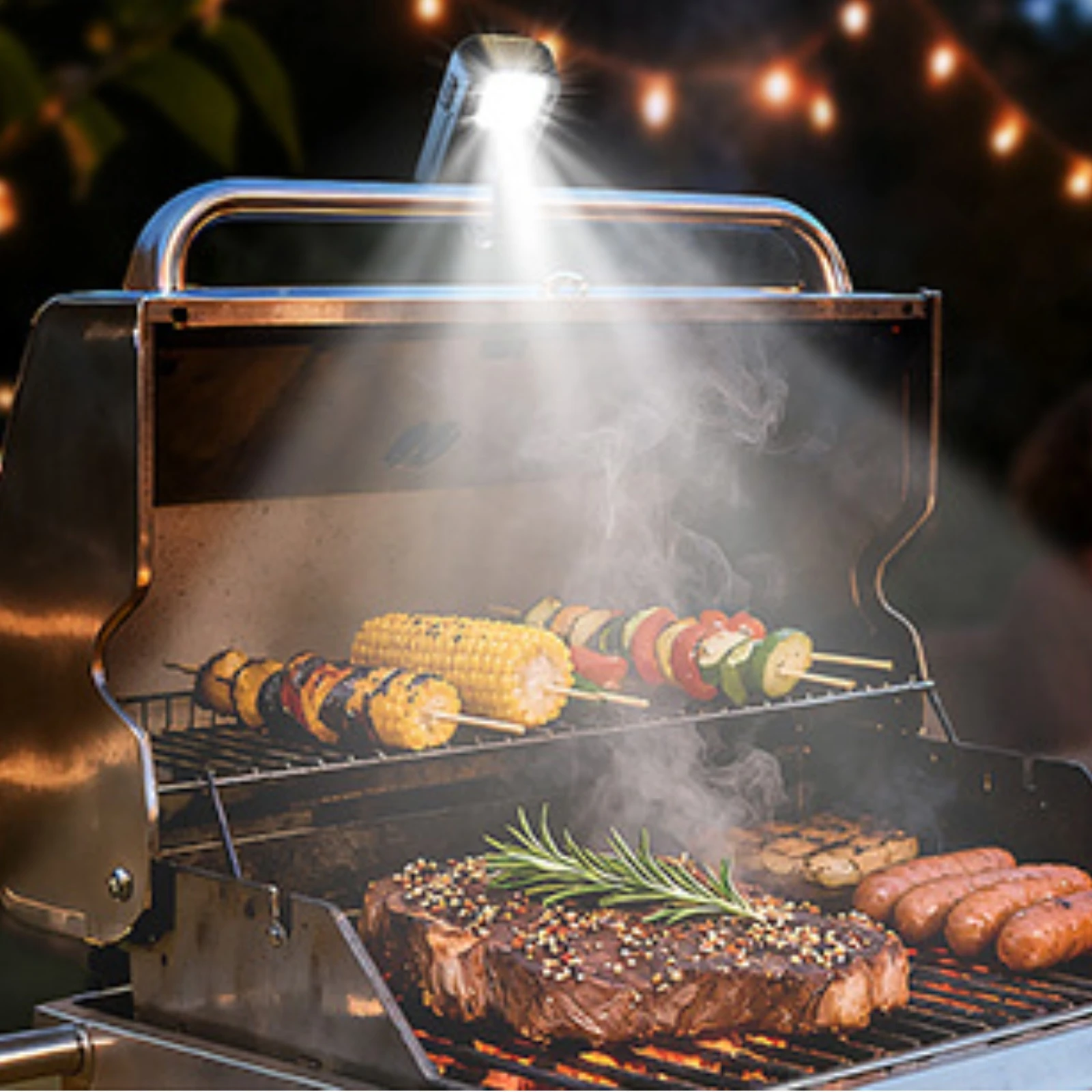 Portable LED Camping Light USB-C Charging Clamp-on Grill Light Adjustable Brightness Compact for Grilling, Outdoor Cooking