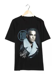 Inspired Robbie Williams Signature Cotton Black T Shirt S to 5XL Gift Fans HC619