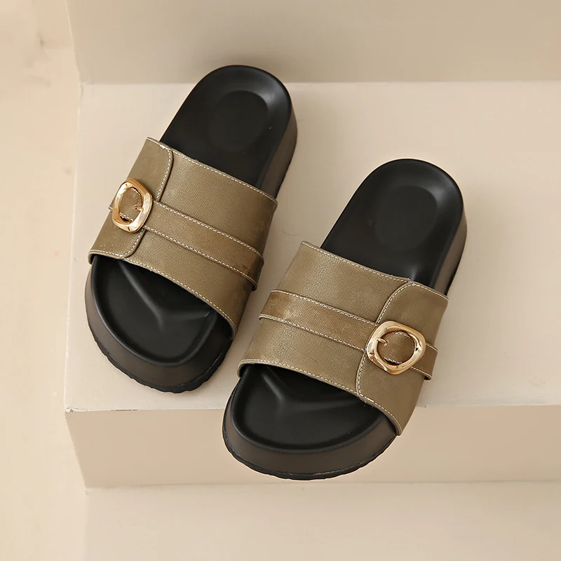 

Women's Breathable Summer Sandals Slip Resistant TPR Sole Comfortable Slimming Heel Lightweight Casual Footwear