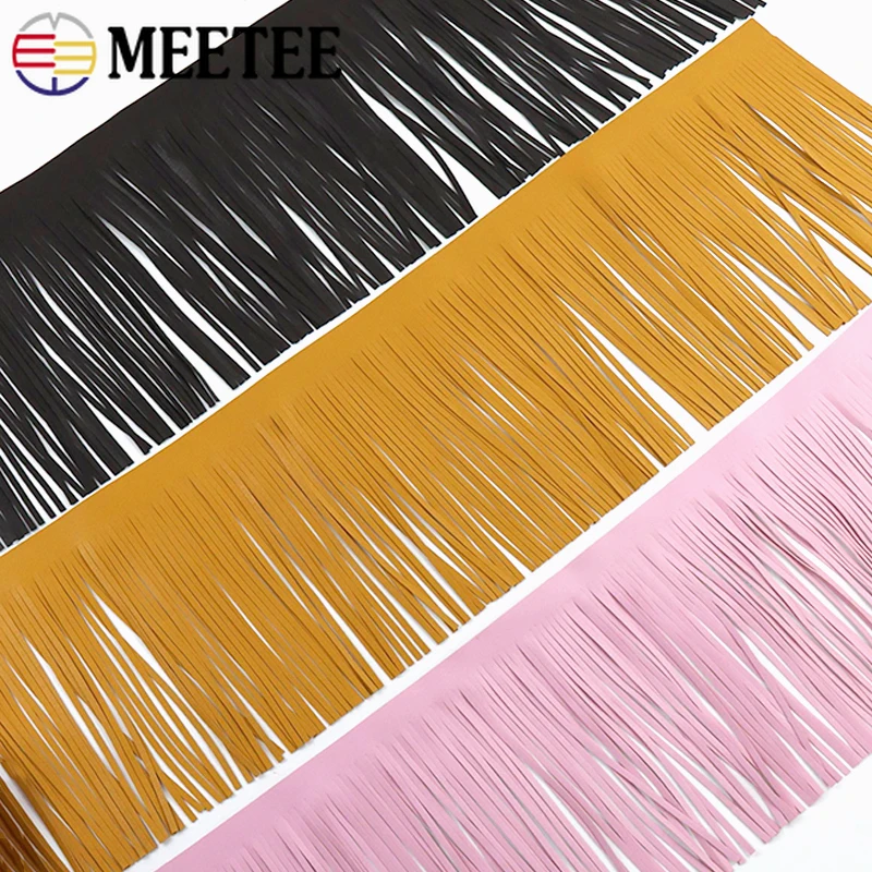 

5M 10/15/20/25/30cm PU Leather Tassels Fringes Decorative Trimmings Stitching Dresses Jacket Lace Trim Fringe Sewing Accessories