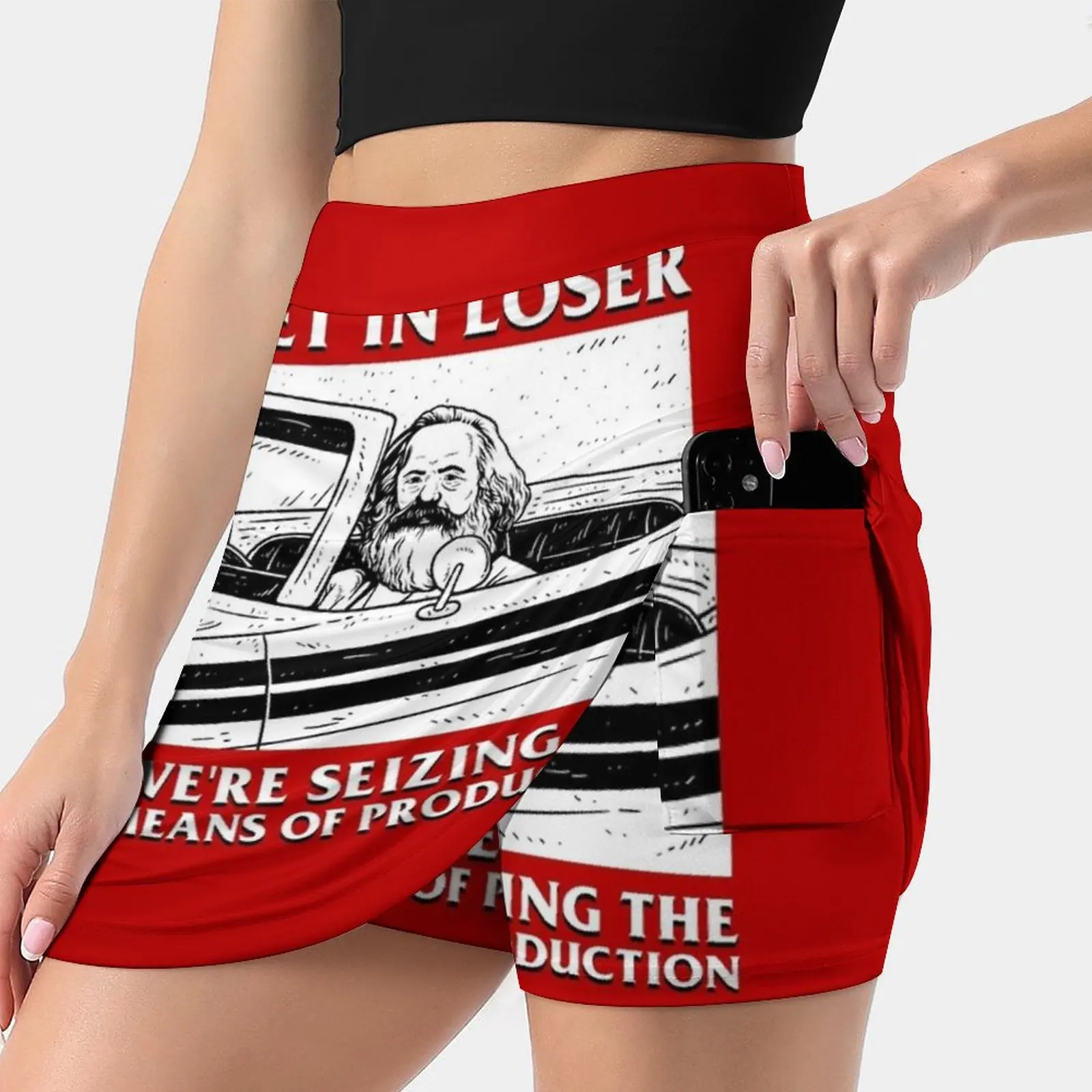 Get In Loser We'Re Seizing The Means Of Production Women's skirt With Hide Pocket Tennis Skirt Golf Skirts Badminton Skirts