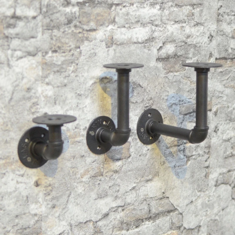 American Wall Mounted Candlestick Water Pipe Iron Candle Tray Wall Hanging Candle Holder Home Decoration Candle Holders