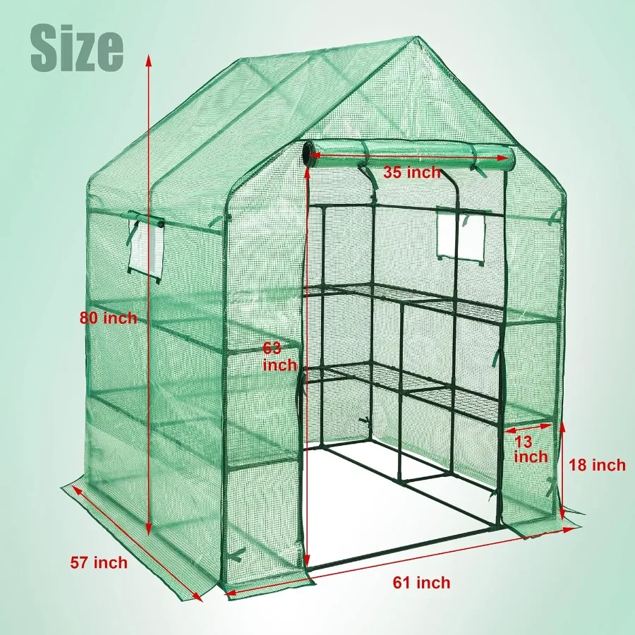 Walk-in house, 57 x 61 x 80 in, 3 Tiers 10 Shelves