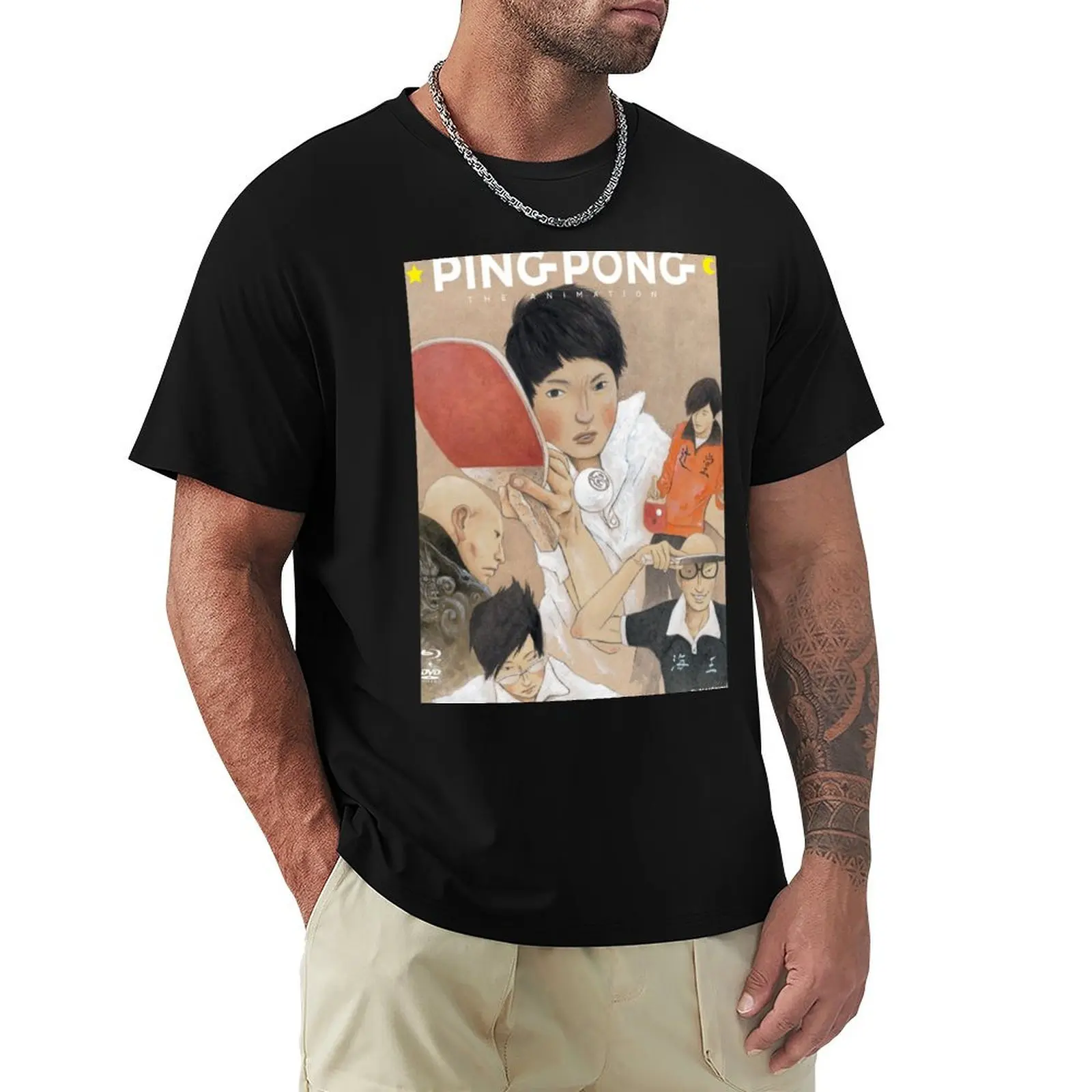 Ping Pong The Animation Poster T-Shirt Big Size Daily Wear T-Shirt