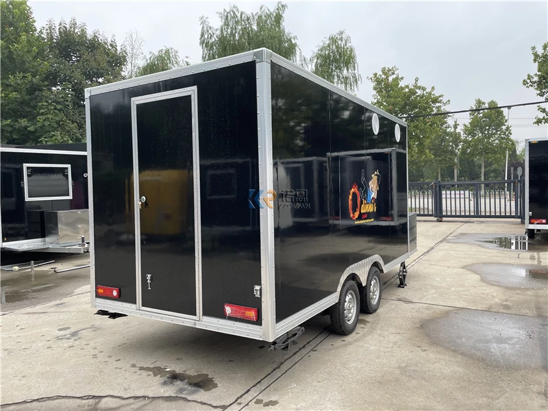 في الهواء الطلق شواء المقلاة العميقة الوجبات السريعة شاحنة الوجبات المحمول وجبة خفيفة عربة بيع الأطعمة مقطورة للبيع