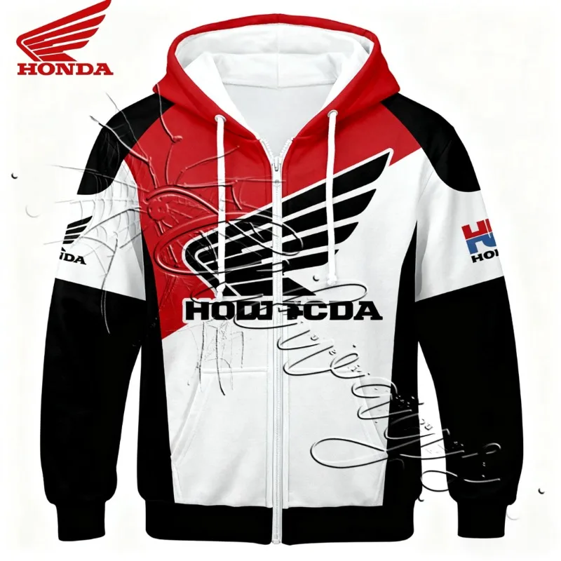 

Осень и зима новая Honda Racing Team HRC энтузиаст велосипедная теплая толстовка мужская MOTO внедорожная горная велосипедная толстовка на молнии пальто
