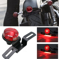 Motorcycle Tail Light With License Plate Bracket Holder Retro Rear Lamp Led For Harley Honda Cafe Racer Custom Bobber Chopper