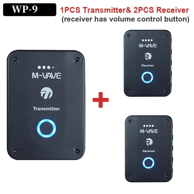 

M-vave WP-9 2.4G Wireless Earphone Monitor Rechargeable Transmitter Receiver Support Stereo Mono Recording Function