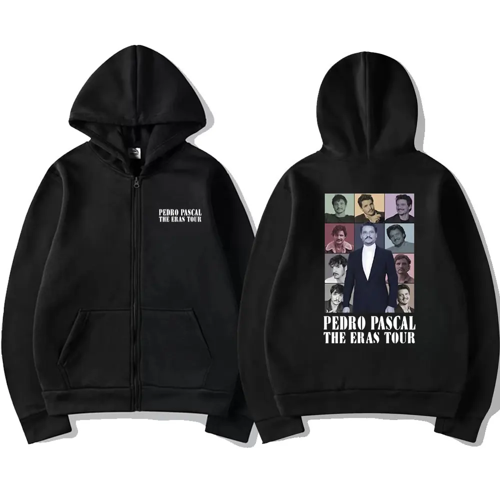 Pedro Pascal The Eras Tour Graphic Zipper Hoodie Male Loose Harajuku Zip Up Hoodies Streetwear Men Casual Vintage Hip Hop Jacket