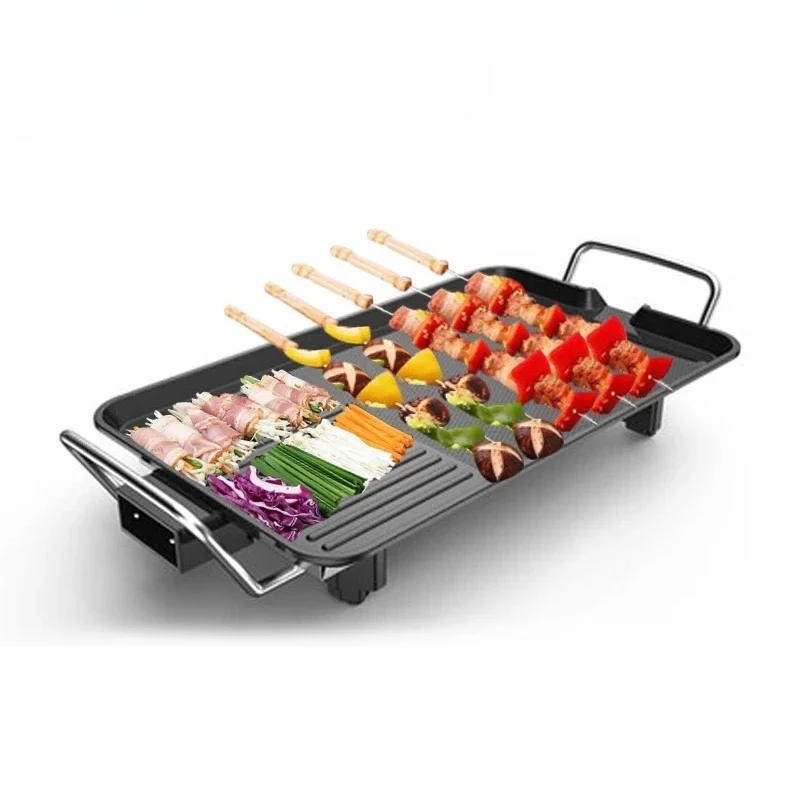 L L #   Hornos eléctricos domésticos de 110V/220V, máquina de barbacoa antiadherente sin humo, placa calefactora eléctrica, herramientas para barbacoa, carne a la parrilla Teppanyaki P