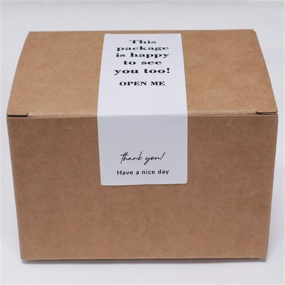 100 stücke/rolle Danke Aufkleber Dichtung Etiketten Kleine Business Geschenk Box Verpackung Decor Aufkleber Dieses Paket Ist Glücklich zu Sehen Sie Zu