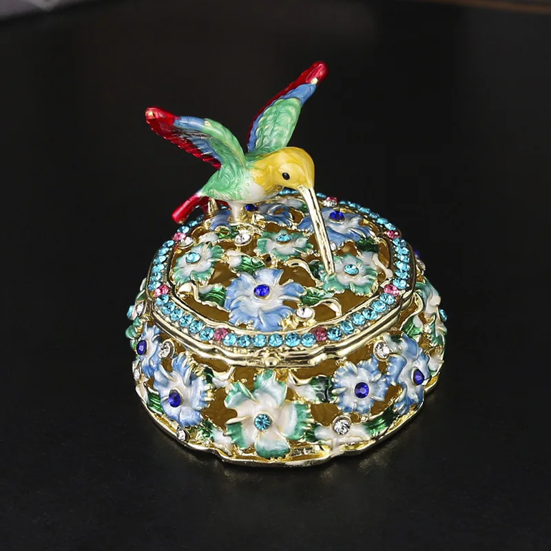 European Light Luxury Enamel Jewelry Box, Handicrafts, Small Ornaments, Home Accessories