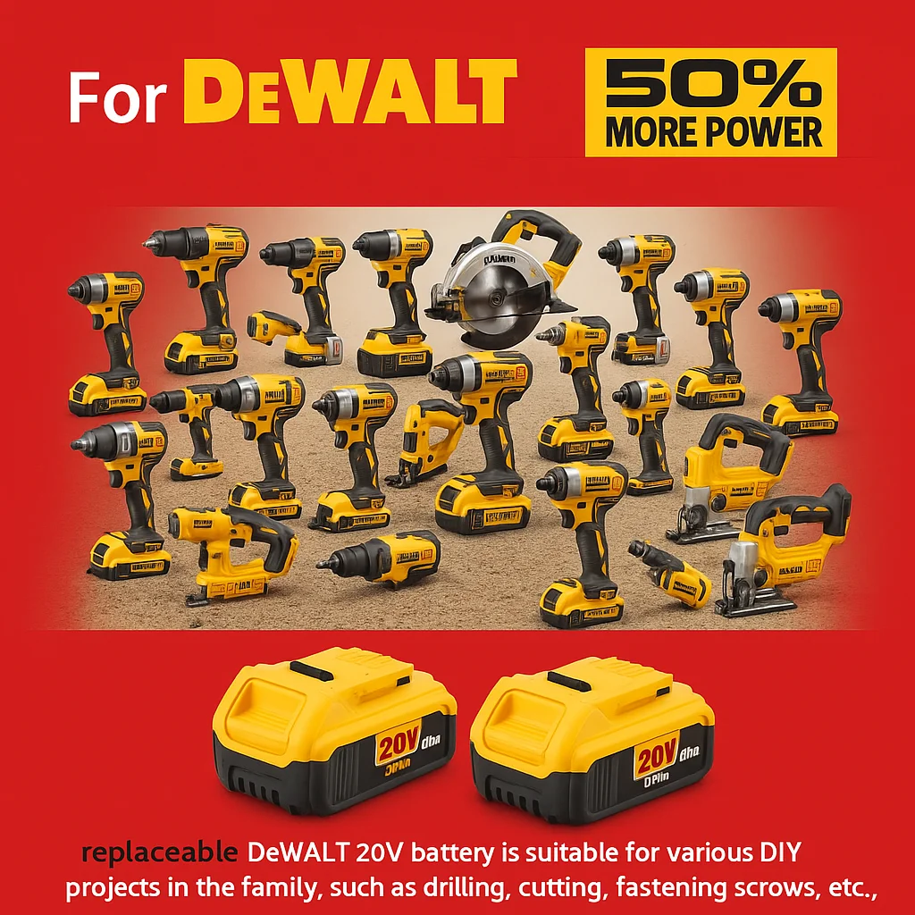 

20V 6.0Ah MAX rechargeable lithium-ion batterycan replace Dewalt 18/20V batterysuitable for Dewalt tool DCF850DCD796DCF922