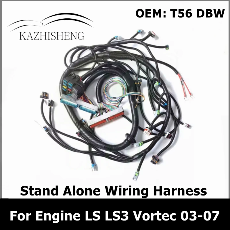 

Stand Alone Wiring Harness for Engine LS LS3 Vortec 03-07 4.8 5.3 6.0 T56 DBW Drive By Wire