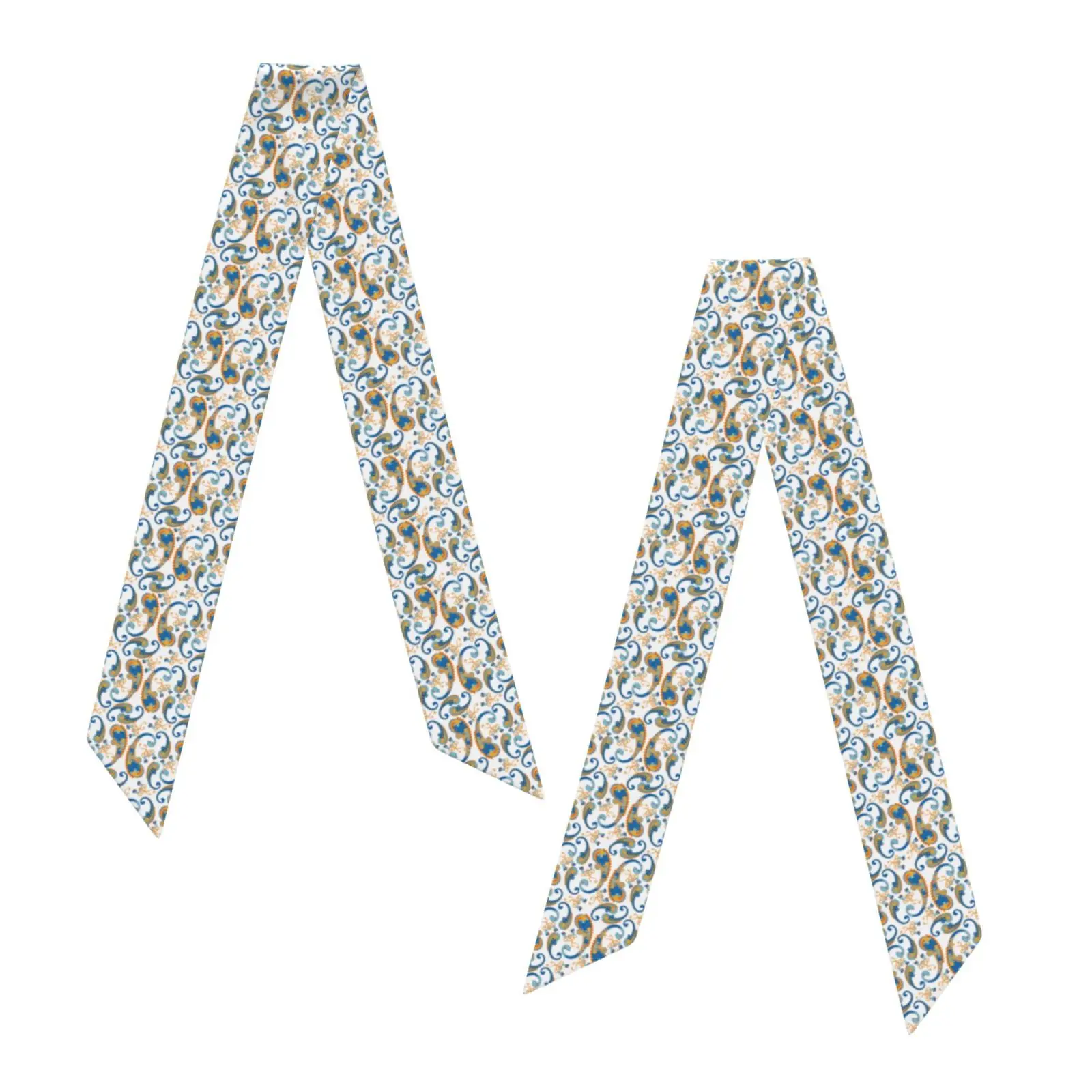 Personalized Skinny Scarf Custom Logo Print Silky Hair Band Women Minimalist Long Necktie Satin Ribbon Headwear Accessories