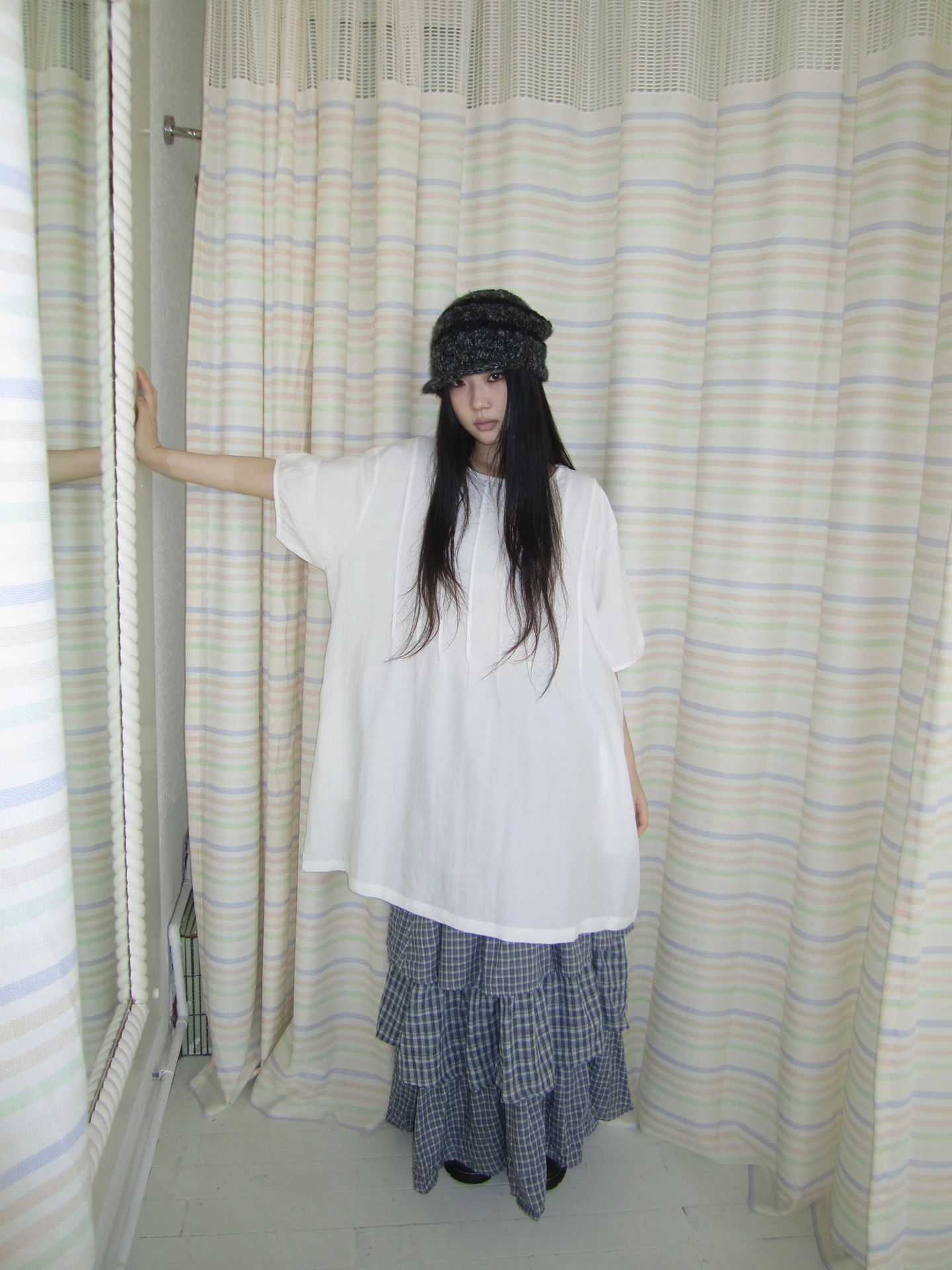 

Angproject 328 Новая повседневная женская рубашка в корейском стиле, однотонная, с длинным или коротким рукавом, круглым вырезом, универсальная, для создания расслабленного образа