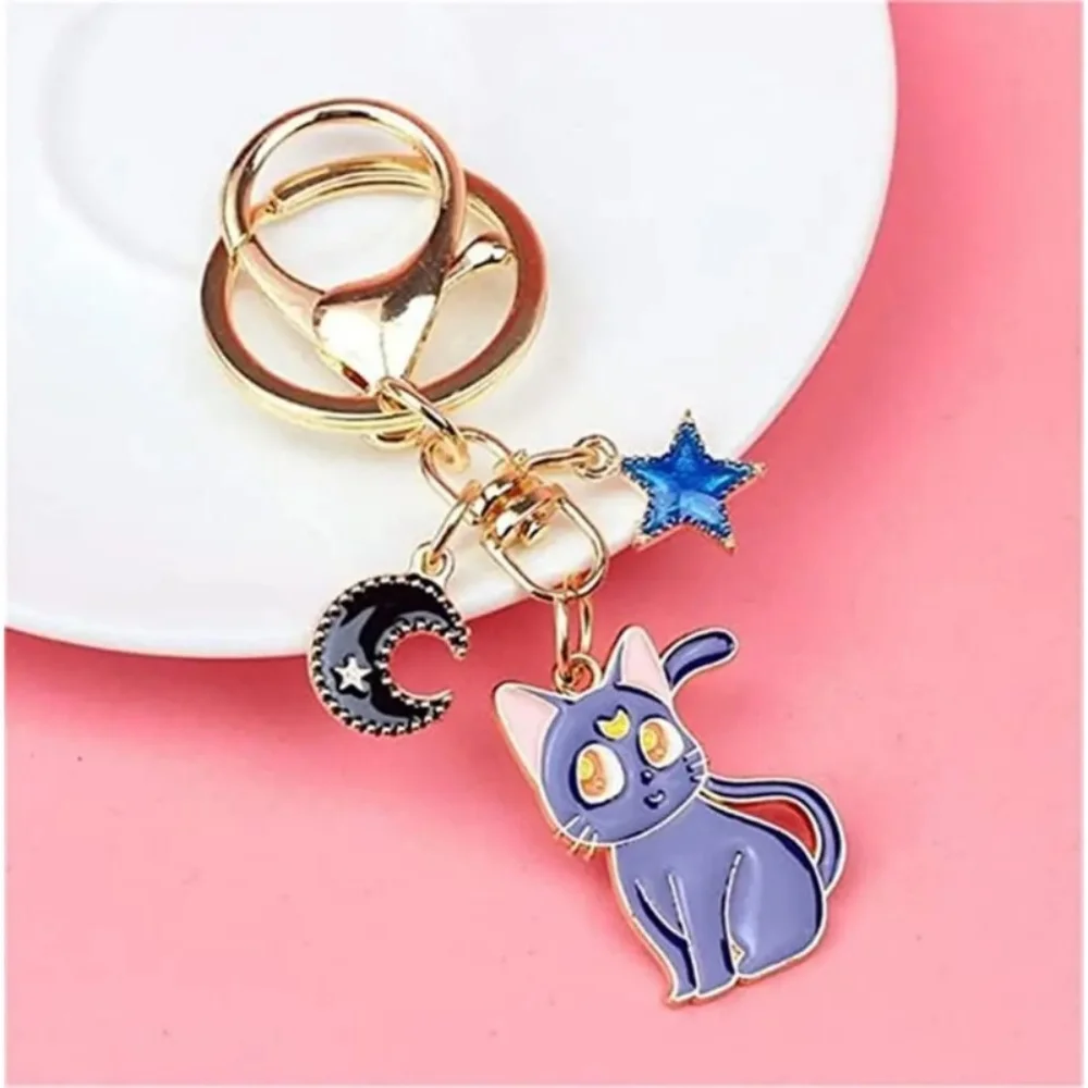 Sailor Moon Cat Keychain, Cute Magic Cat Jewelry Gift