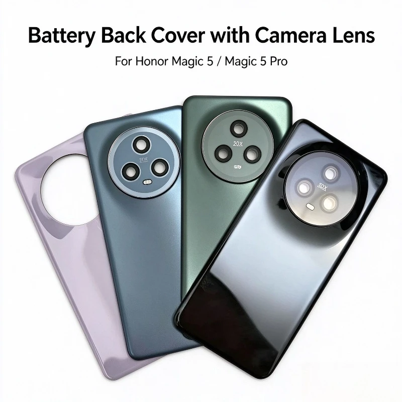 Replacement Rear Back Battery Cover For Honor Magic 5 Pro 5pro Rear Housing With Camera Lens Frame Repair Parts