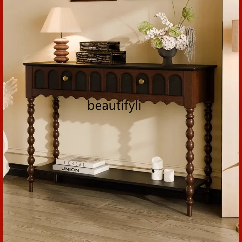 

Medieval style home entrance cabinet shelf French solid wood storage partition cabinet storage B3