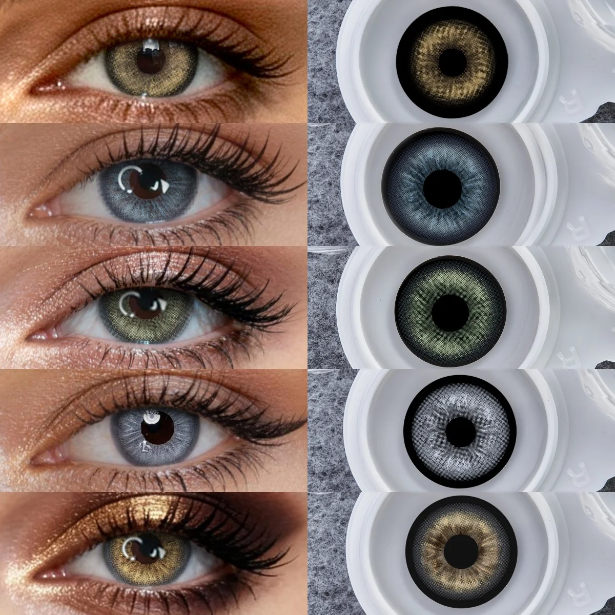 Lentes de Contacto de Color VISUASHOW Sora de 14.2mm para Pupilas Pequeñas, Semestrales, Color Marrón Natural, Lentes Suaves, Decoración Cosmética para Ojos