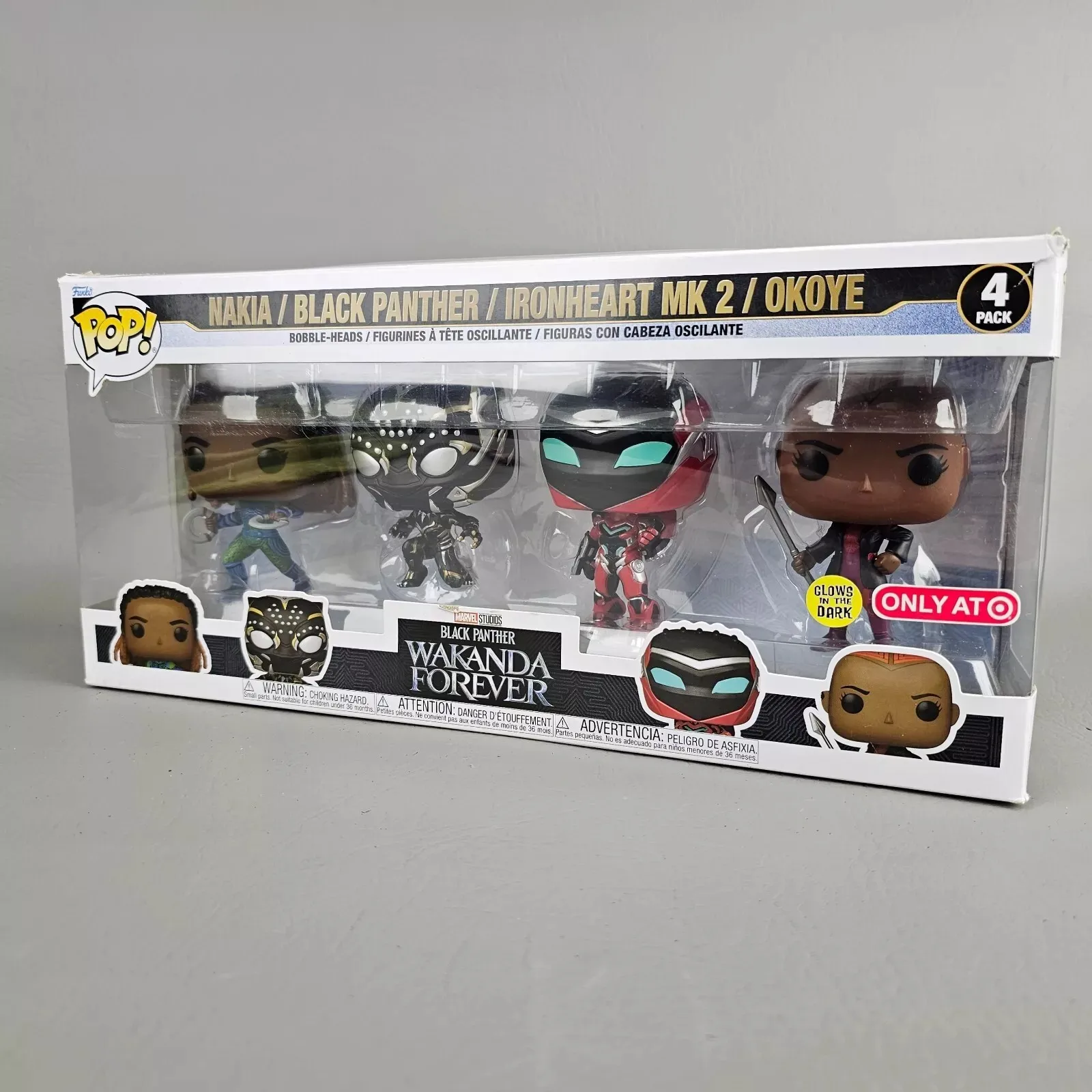 Pop! Czarna Pantera 4-pak Figurki akcji Model Zabawki Funko Pop Glow Edycja limitowana Figurka Marvel Model Kolekcjonerska pamiątka