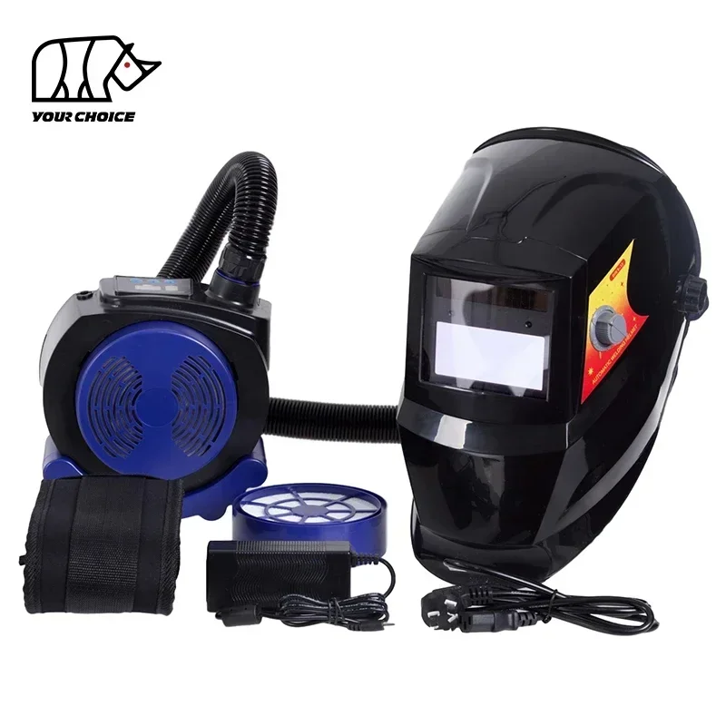 INWELT Personal Eyes Protective Solar Auto Darkening Air Fed Respirator Automatic Welding Helmet with Ventilation