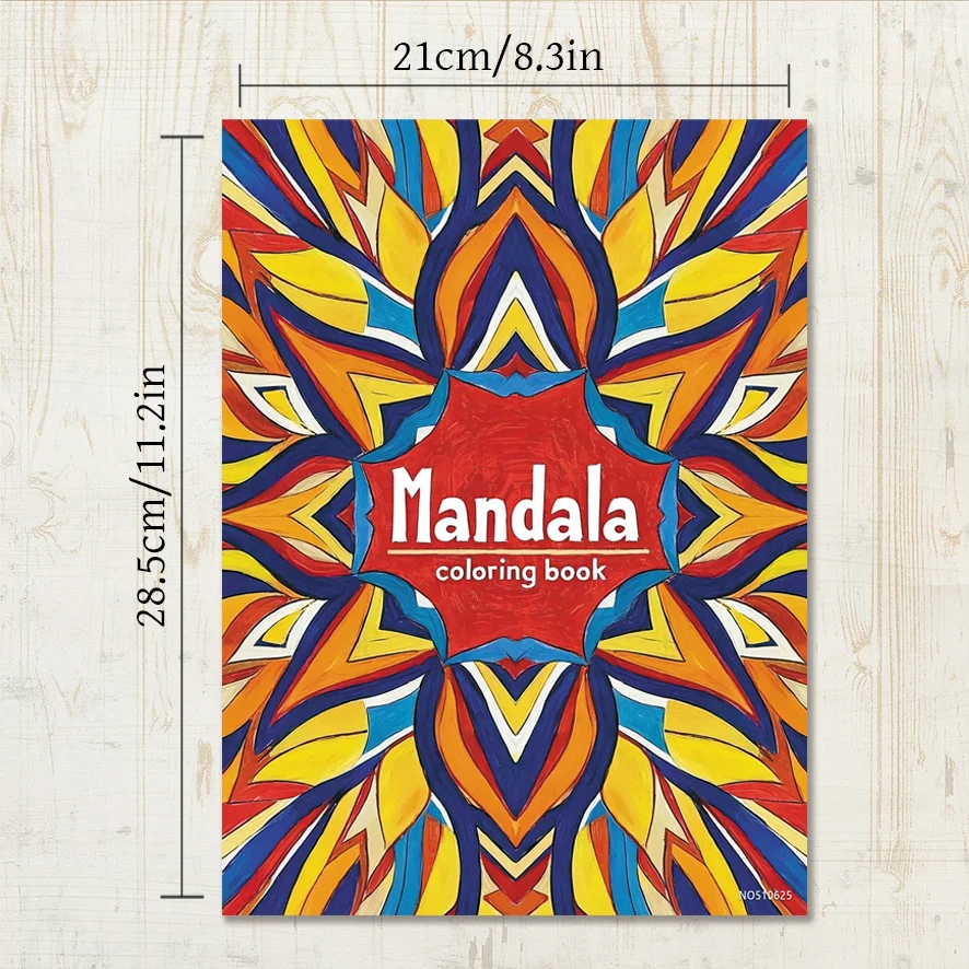 Mandala Adult Coloring Book - 8.3x11.2 inches Stress relief coloring book 22 pages of art therapy illustrations to relieve anxie