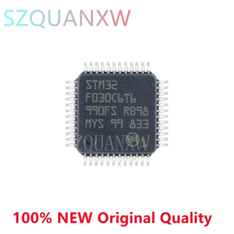 5pcs STM32F030 STM32F030C6T6 LQFP-48 Cortex-M0 32-bit Microcontroller-MCU Chip IC Integrated Circuit