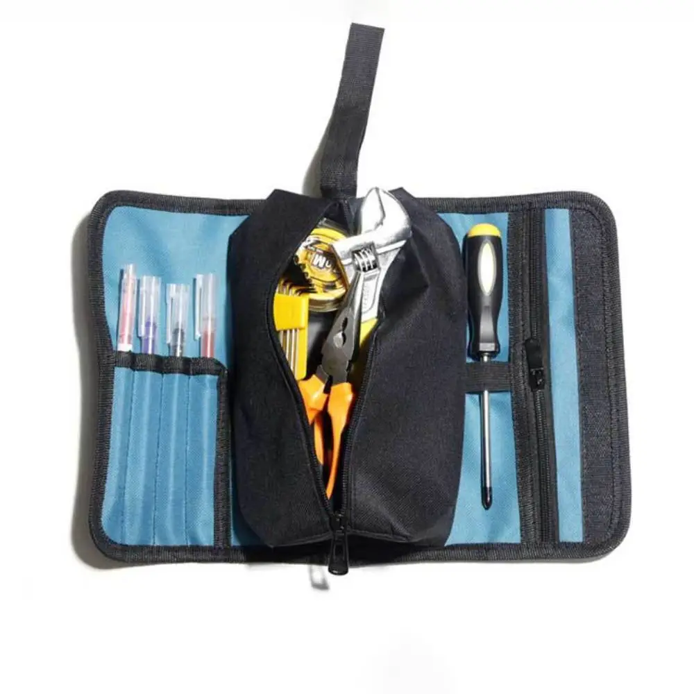 

Multiple pockets Folding Reel Tool Bag Handbag Separate Storage Multi-function Tool Box Portable Oxford Cloth Tool Storage Bag